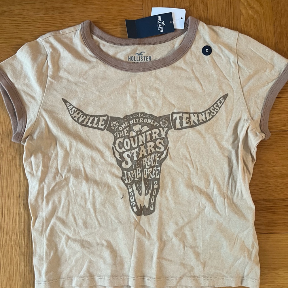 Hollister Tan Graphic T-Shirt